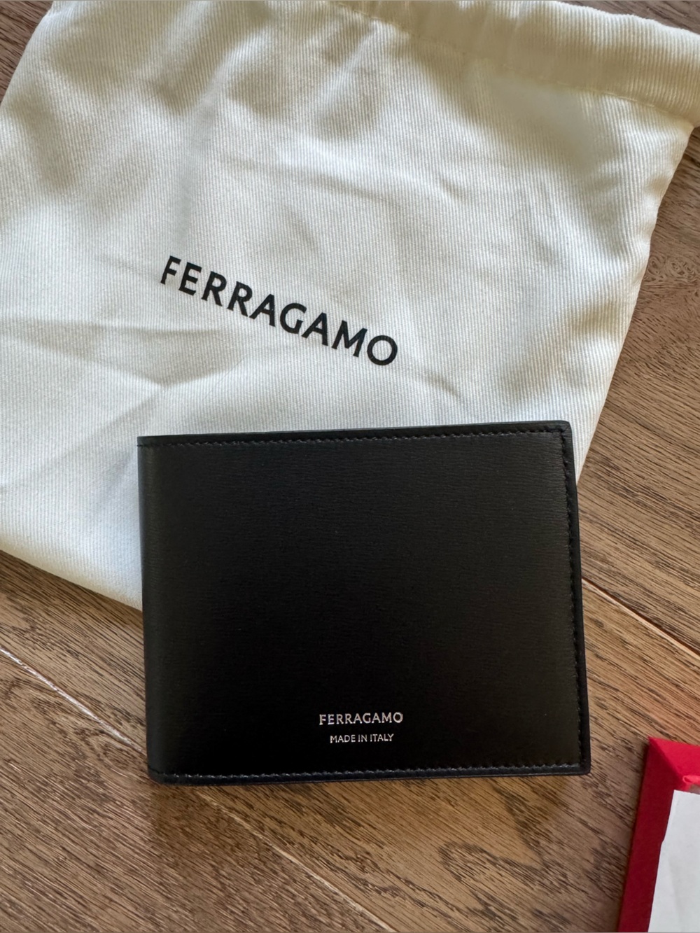 Salvatore Ferragamo Black Leather Card Holder